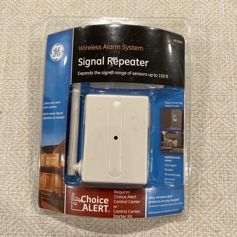 GE Wireless Alarm System Signal Repeater Expands Signal 150′ 45138 Choice Alert