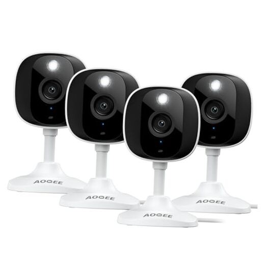 2K Cameras for Home Security-Outdoor/Indoor Camera for C1-White-4pack-2.4G