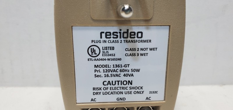 lot 2 Honeywell Resideo 1361-GT 16.5VAC 40VA Plug In Transformer gallery