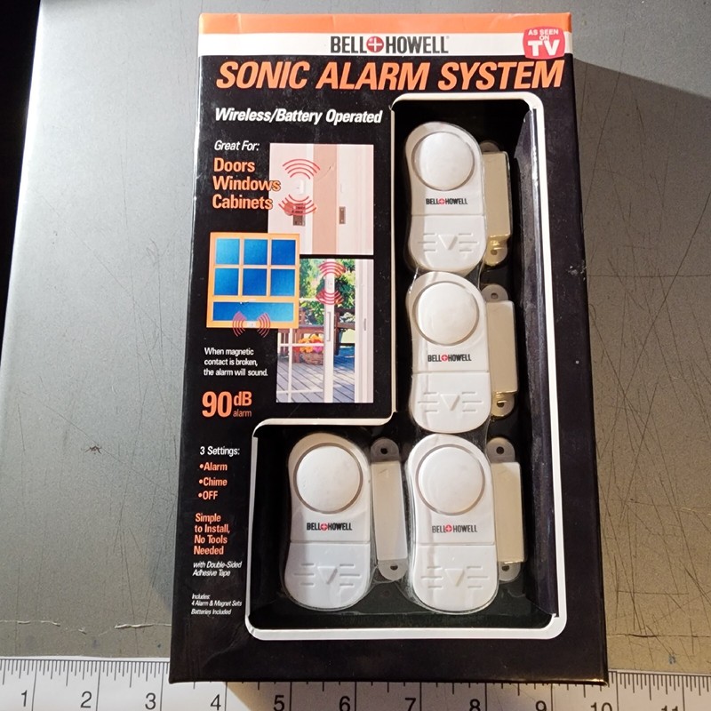 Bell Howell 4 PK Wireless/Battery Operated Sonic Alarm System NEWIN BOX SEALED