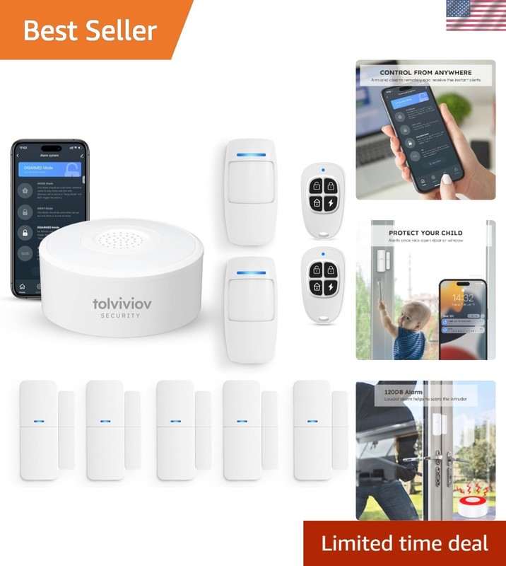 Cost-Effective Wireless Home Security Kit – 10-Piece with App Alerts & No Fees