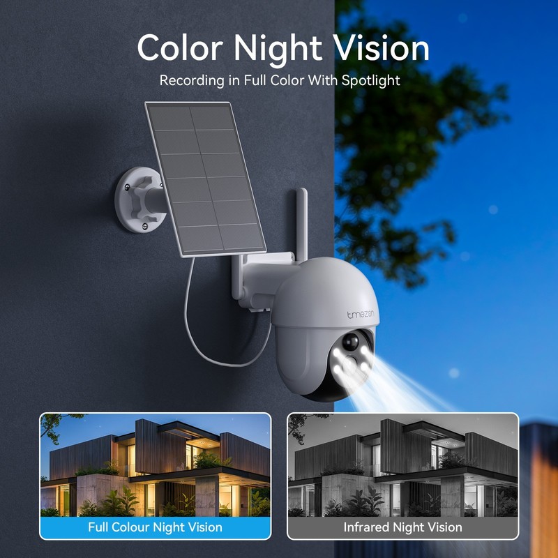 4MP Solar Battery Powered Camera PTZ Wireless Security System 2.4G&5G Monitor gallery