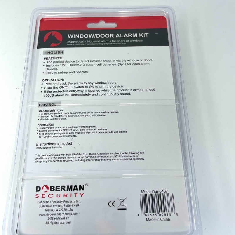 NEW Doberman Security SE-0137 Home Security Window/Door Alarm Kit White, 2 pack gallery