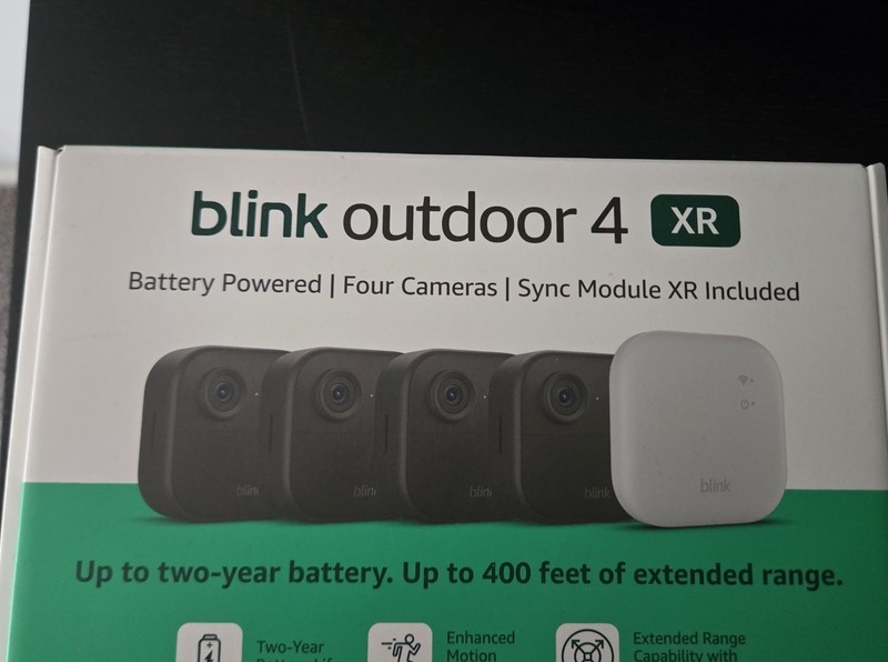 Blink Outdoor 4 XR Wireless 4-Camera System, Battery, Alexa, Sync Module XR