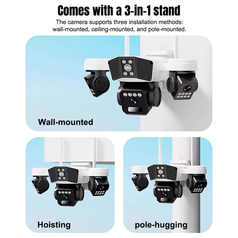 4PCS Solar Battery Powered Wireless WiFi Outdoor Pan/Tilt Home Security Camera gallery