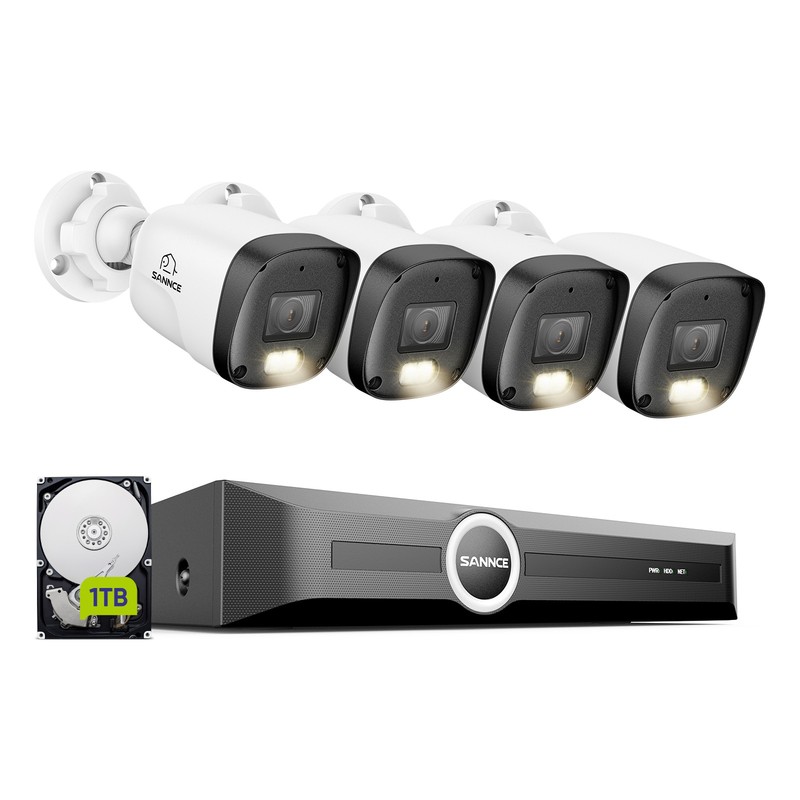 SANNCE 8CH NVR 2K Audio PoE IP Security Camera System Color Night Vision 1TB HDD gallery