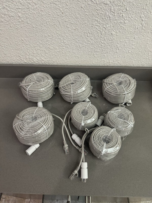 (Lot Of 7) CAT5E POE Ethernet Cable LAN RJ45 for Security IP Camera System New
