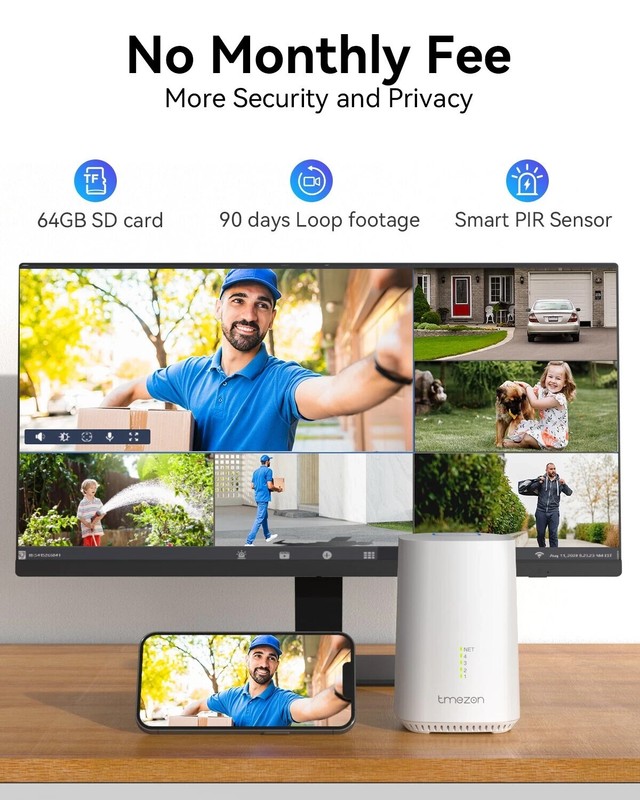Solar Battery Powered Wireless Security Camera System WiFi IP Outdoor Home HDMI gallery