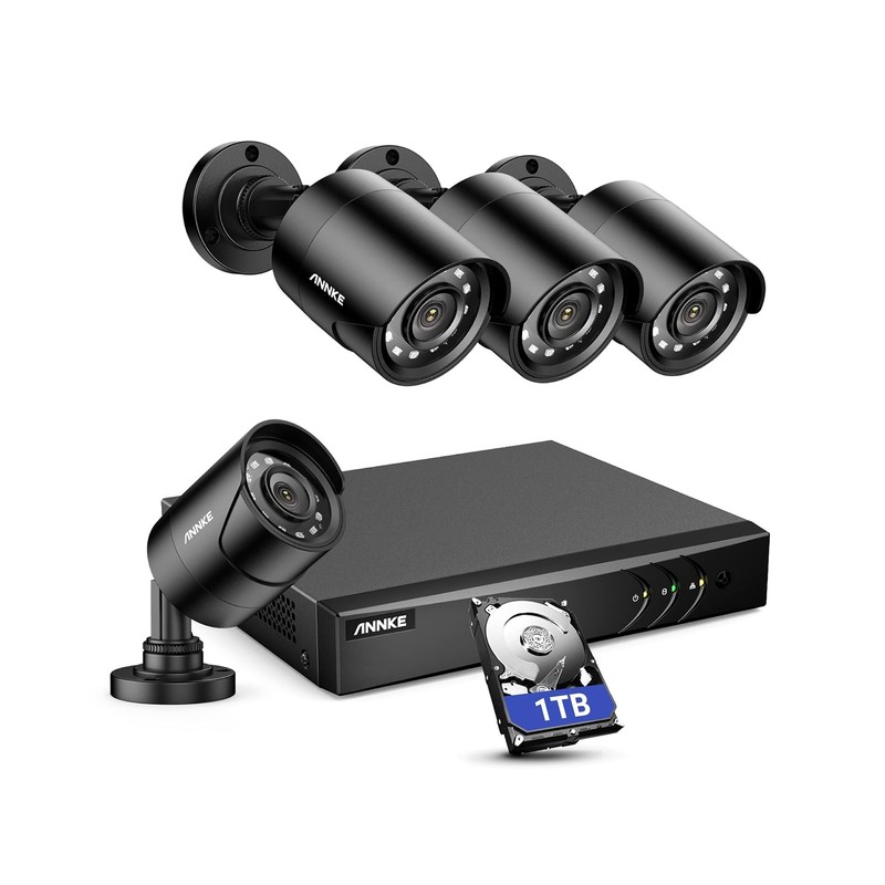 ANNKE 8CH H.265+ 5MP Lite Surveillance Security Camera System with AI Human/V...