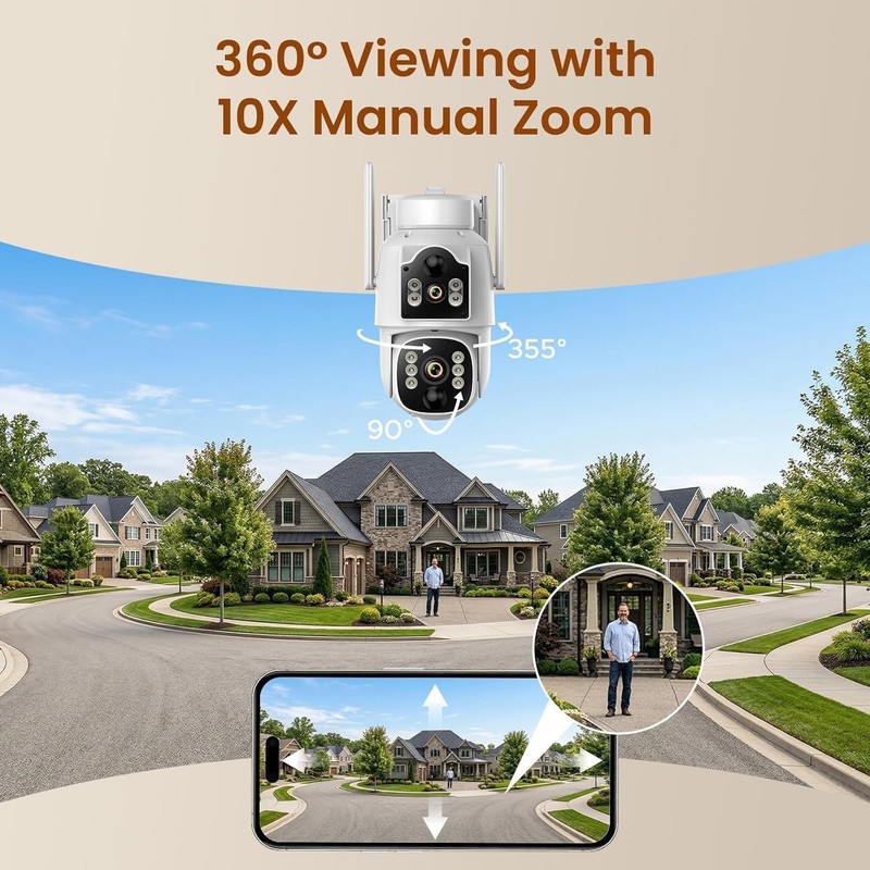 H.265+ 8CH 4MP PoE NVR Recorder Dual Lens PTZ CCTV Security Camera System Home gallery