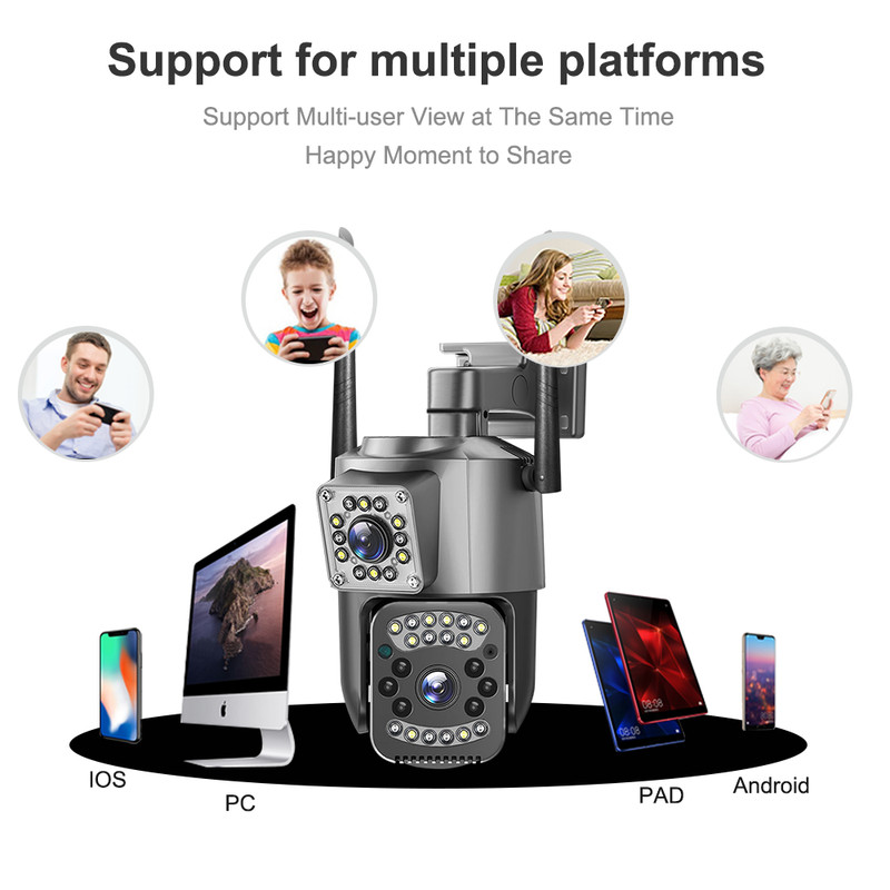 Dual Lens Wireless WiFi 4MP Security Camera System Smart Outdoor Night Vision HD gallery