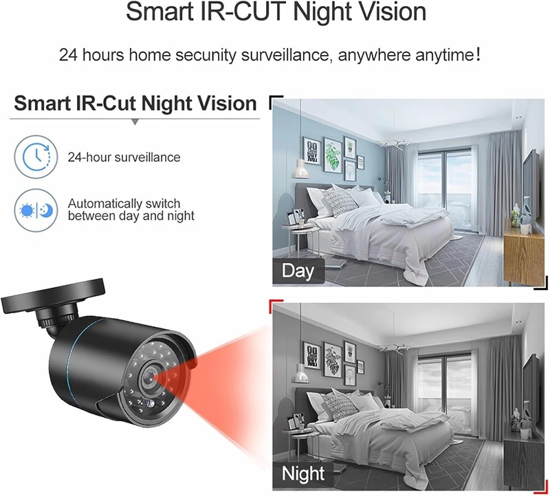 Wired Security Camera System 4CH 1080P DVR 500GB AI Detection gallery