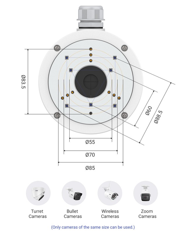 ANNKE Waterproof Junction Box Aluminum For Outdoor Security Camera Hide IP Cable gallery