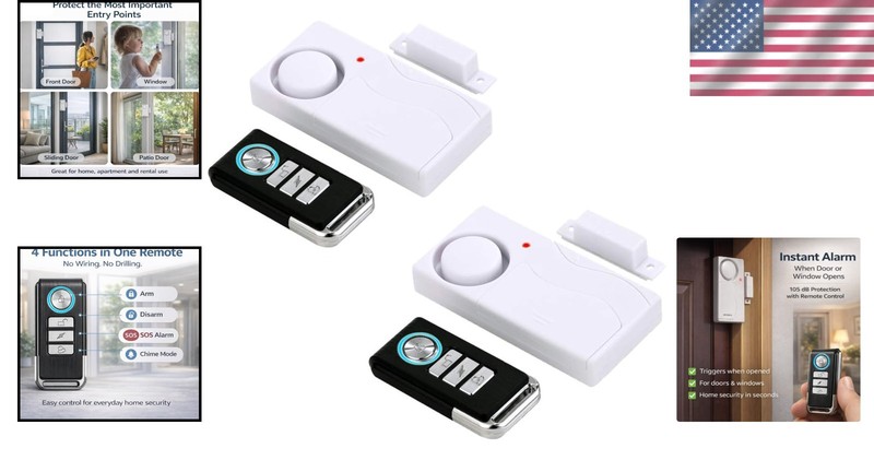 Remote-Controlled Door Security Alarm 2-Pack gallery