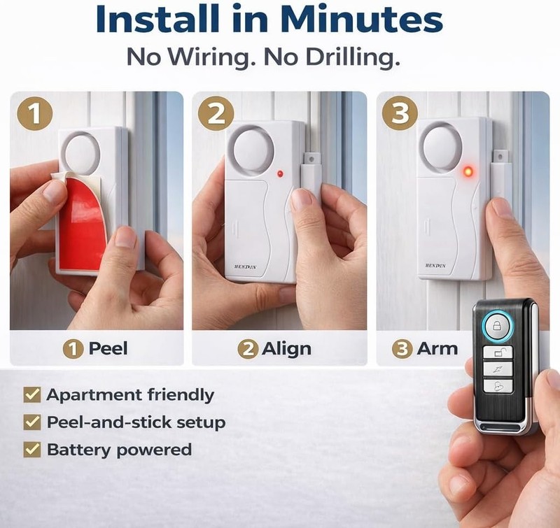 Remote-Controlled Door Security Alarm 2-Pack gallery