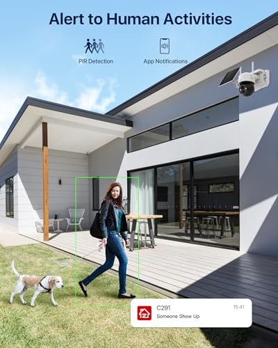4MP Solar Security Cameras Wireless Outdoor, 360° Pan Tilt Battery C291 gallery