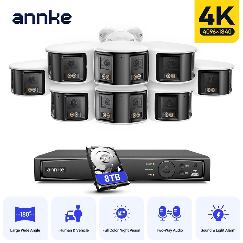 ANNKE 4K Dual Lens POE AI Color Night Security Camera System 8CH NVR 2-Way Talk gallery