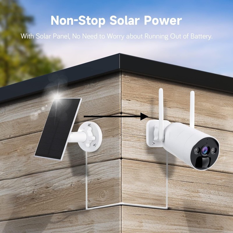 Solar Security Camera System Wireless Outdoor Rechargeable Battery Solar Panels gallery