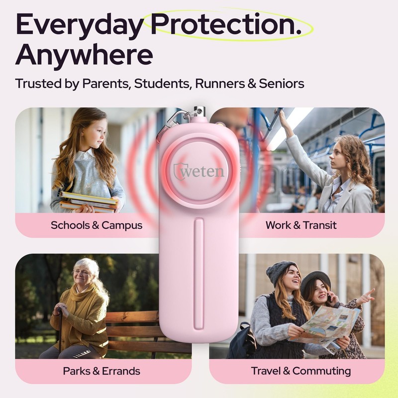Personal Safety Alarm Keychain for Women - 3 Pack 130dB Siren, LED Light, Pan... gallery