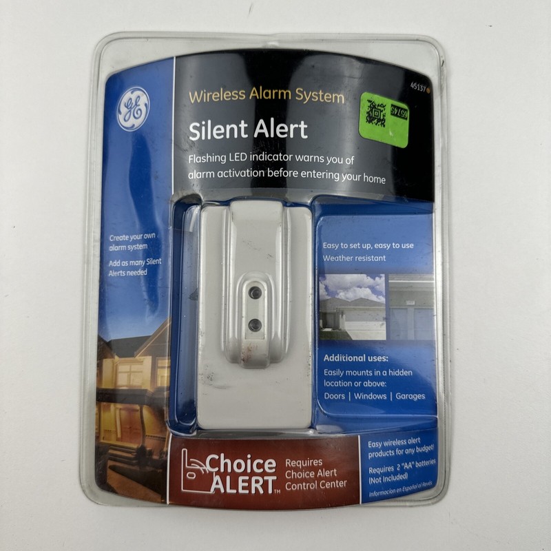 Replacement Silent Wireless Alarm System Flashing LED GE Choice Alert 45137 GE