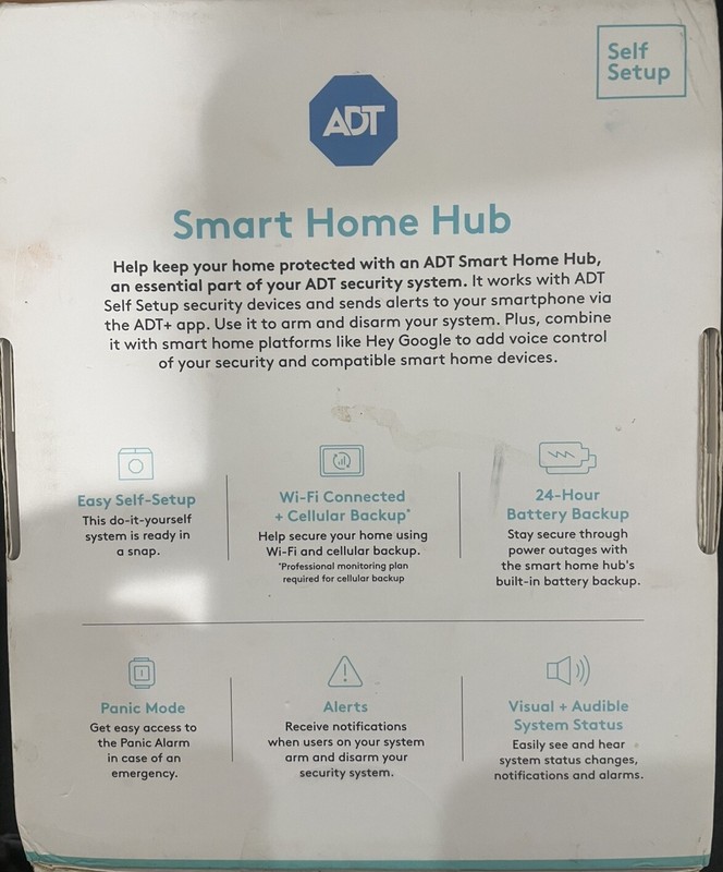 New & Sealed ADT Self Setup Smart Home Hub White (S40LR1-01) gallery