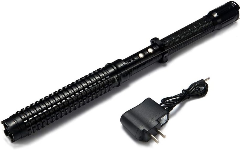 All-in-One Black Metal Stun Gun 18.9" - 80M Volts, LED Flashlight, Self-Defense gallery