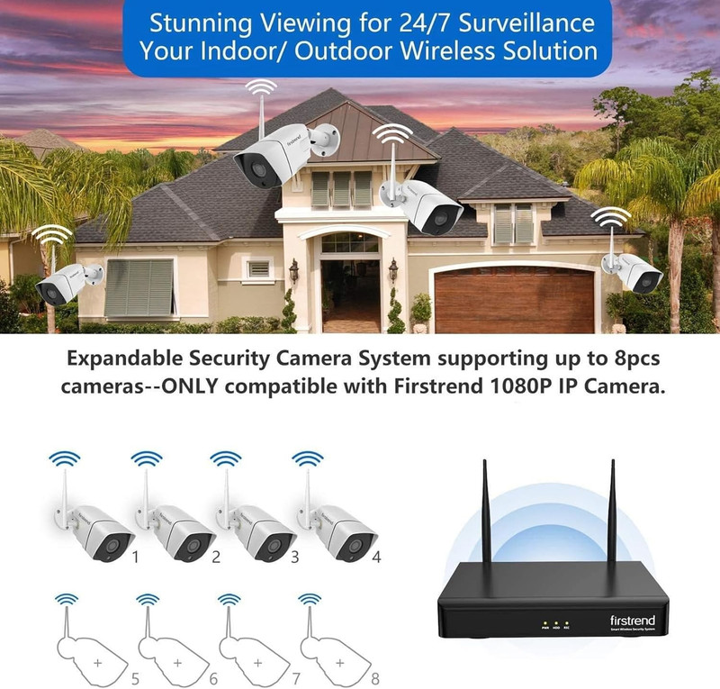 1080P Wireless Outdoor Security Camera System with 24/7 Recording & No Fees gallery