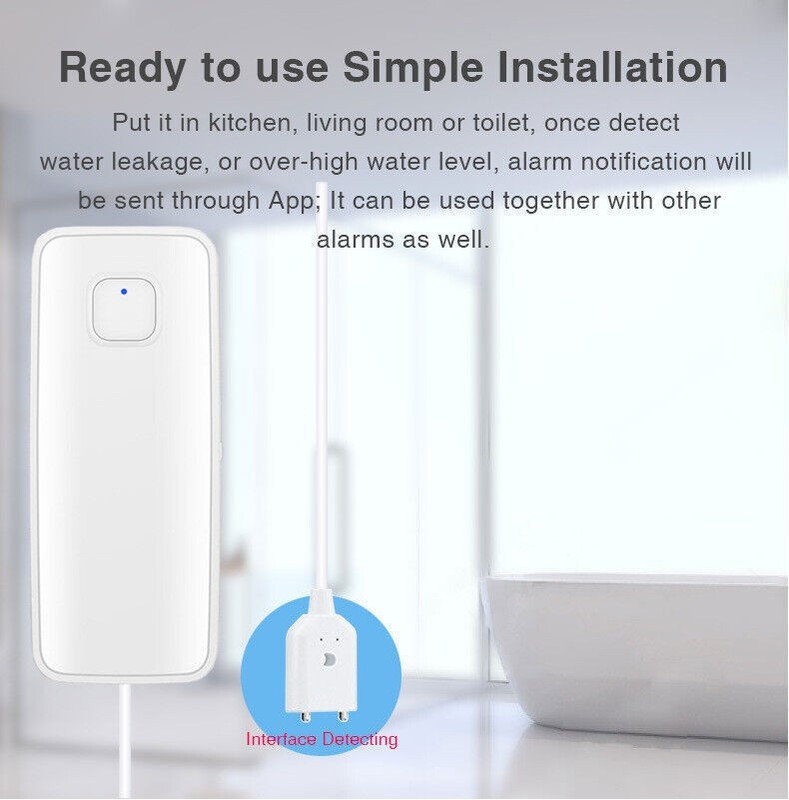 Smart TUYA APP WIFI Water Leak Overflow Sensor Home Alarm Flood Leakage Detector gallery