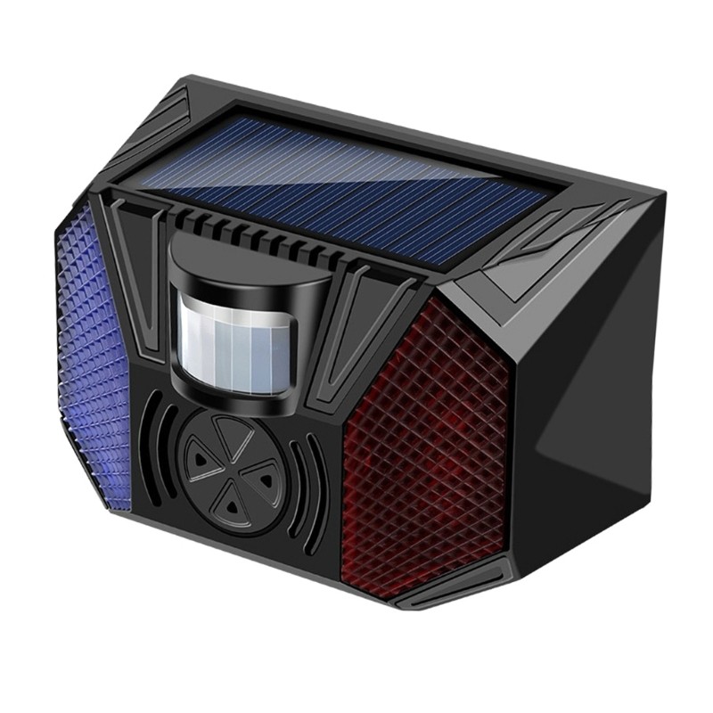 Solar Alarm Security Siren With Motion Detection And LED Flashing Warning Lights