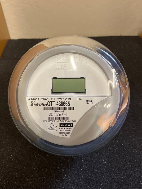 SCHLUMBERGER CENTRON C1S WATTHOUR METER 240V 200A 1PH - HYDRO OTTAWA OTT 436665