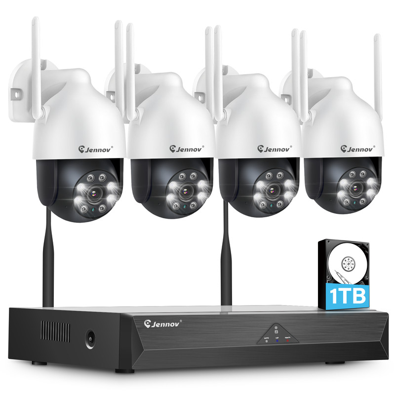 JENNOV 5MP Wireless Security IP Camera PTZ WiFi Two Way Audio Color Night Vision