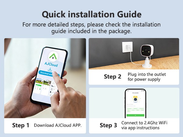Wifi Security Camera System With Home Remote Control Outdoor 2K IP Camera+32GB gallery