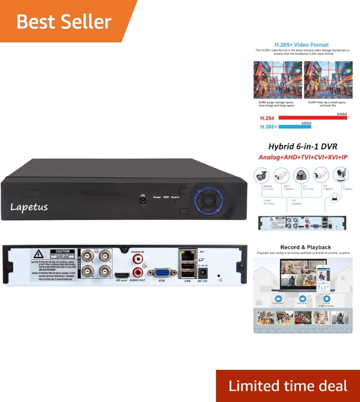 4CH 1080P AHD Hybrid DVR – 5-in-1 Surveillance System with Motion Detection