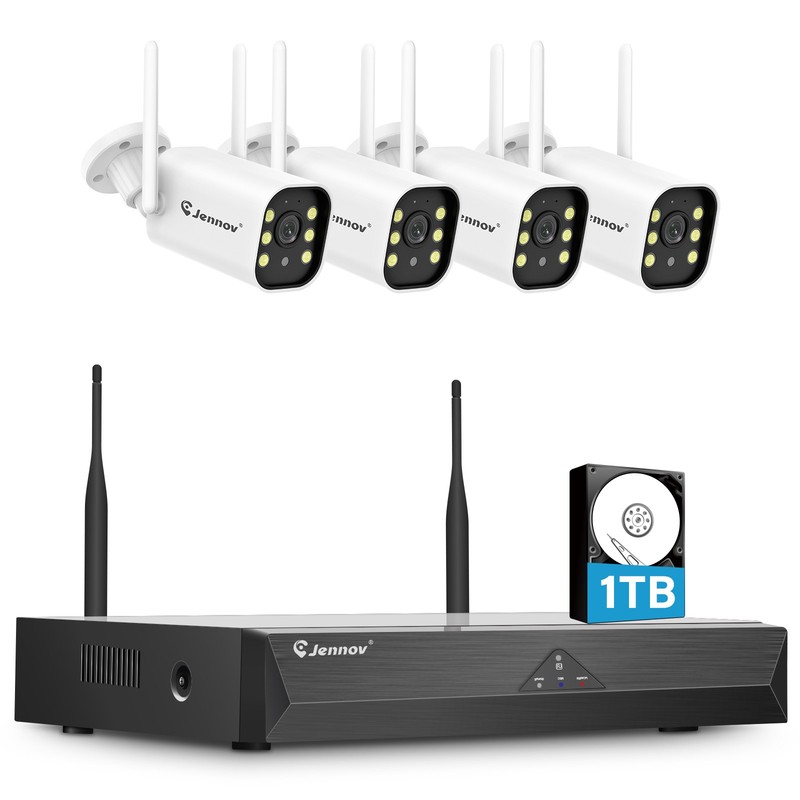 JENNOV 5MP Wireless Security Camera System NVR 10CH 5MP Surveillance IP Camera