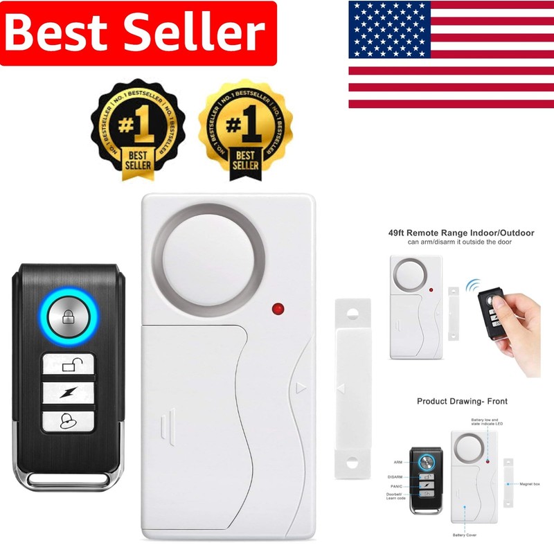 Battery-Powered Security Alarm for Doors & Windows – 105dB Loud Alert System