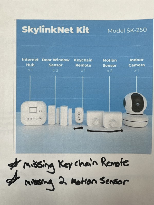 SkyLink Wireless Alarm, Camera Deluxe Security System - Echo Alexa Please Read