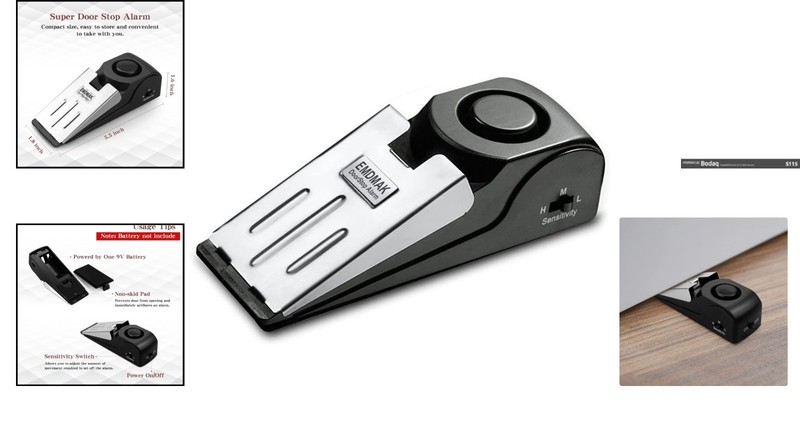 Heavy-Duty Door Stop Alarm with 120DB Siren - Essential for Security Anywhere gallery