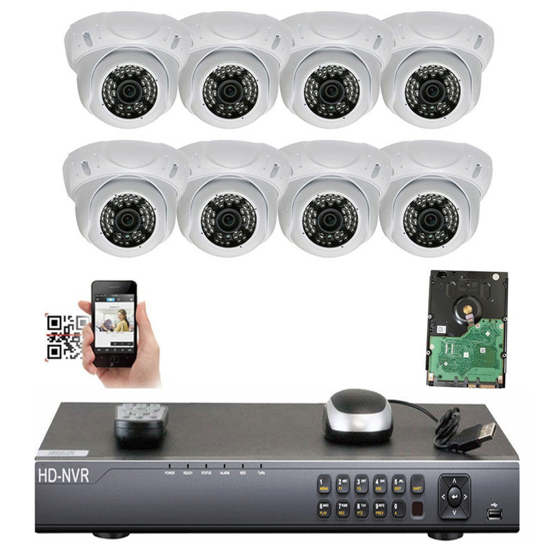 8Ch 12MP l HD H.265 NVR 2592x1920P 5MP PoE 48IR IP ONVIF Security Camear Alarm C