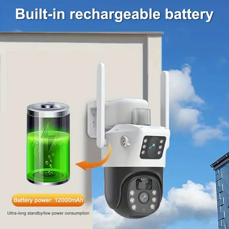 Solar Battery Powered Wireless WiFi Outdoor Pan/Tilt Zoom Home Security Camera gallery