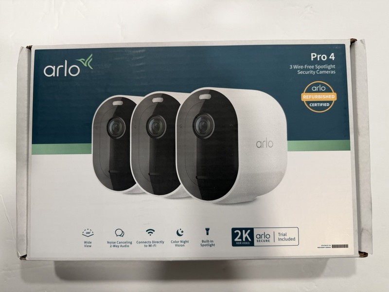 Arlo Pro 4 Spotlight Camera 3-Pack (VMC4350P-100NAR)