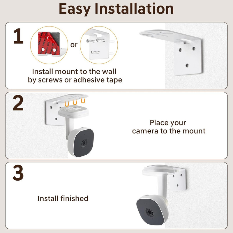 Metal Wall Mount for Myq Smart Garage Security Camera, No Drill Weatherproof Mo gallery