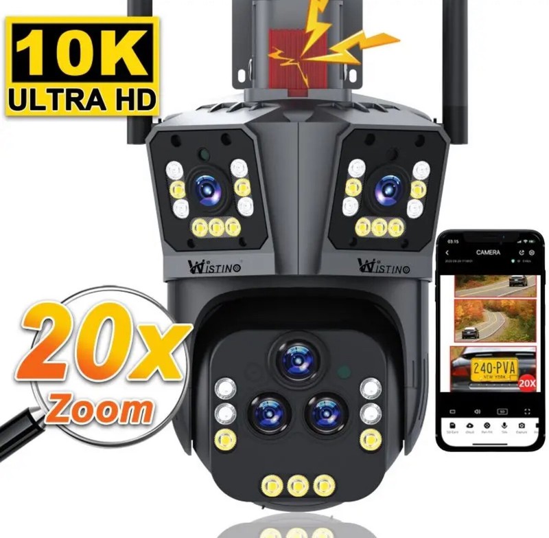10K UHD 20X Zoom inDoor&Outdoor CCTV Home Security Camera System wireless 5Lens