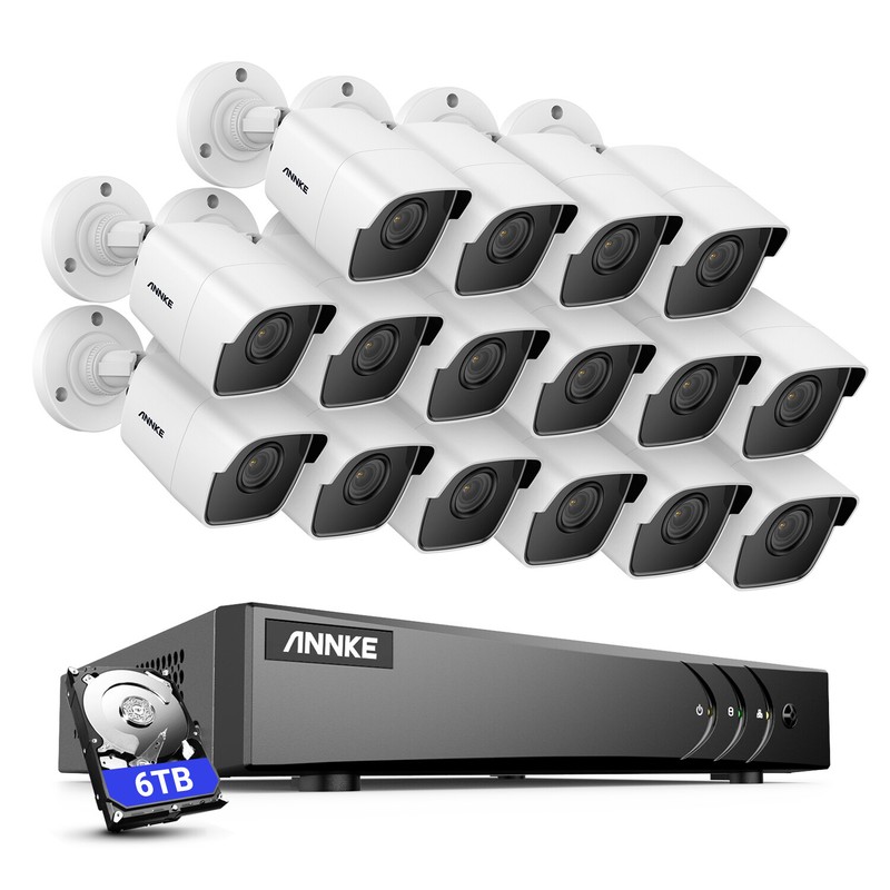ANNKE 5in1 16CH DVR 5MP CCTV Security Camera System Human Detection IP67 H.265+ gallery