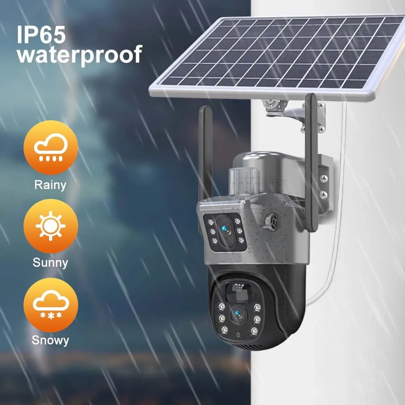 WiFi 4MP Wireless Solar Power PTZ IP Camera Security Waterproof 8X Digital Zoom gallery