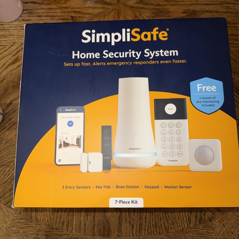 SimpliSafe Smart Home Security System (7-Piece Kit) – Base Station, Keypad-NEW