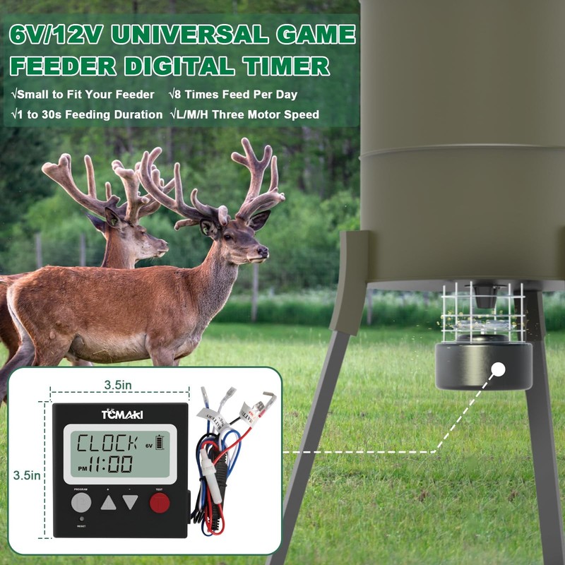 Game Feeder Digital Timer, Deer 3.5IN X X 075IN, Black gallery