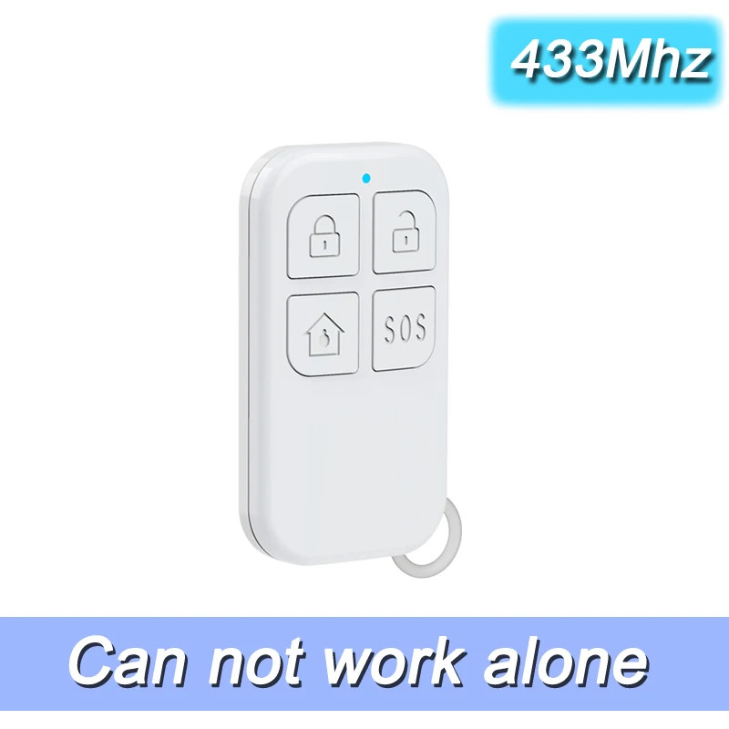 433MHz Wireless Remote Control for Home Security Alarm System 4-Button White