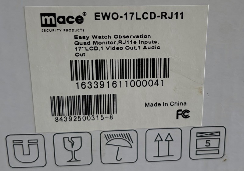 Mace EWO-17LCD-RJ11 Security Observation Monitor Multi-Screen 17” EasyWatch gallery