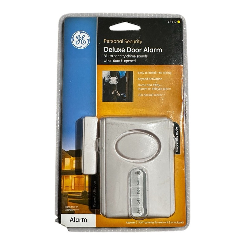GE Deluxe Door Alarm 120dB Keypad Home Away Entry Chime No Wiring New 45117