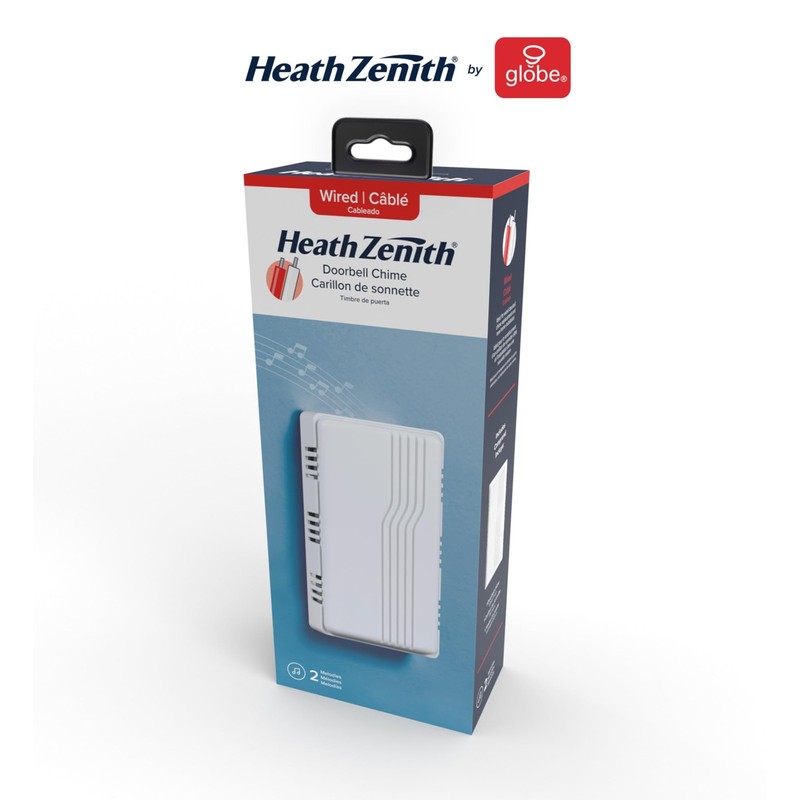 Heath Zenith Wired Mechanical Doorbell Chime, White, Plastic, No Size, White gallery